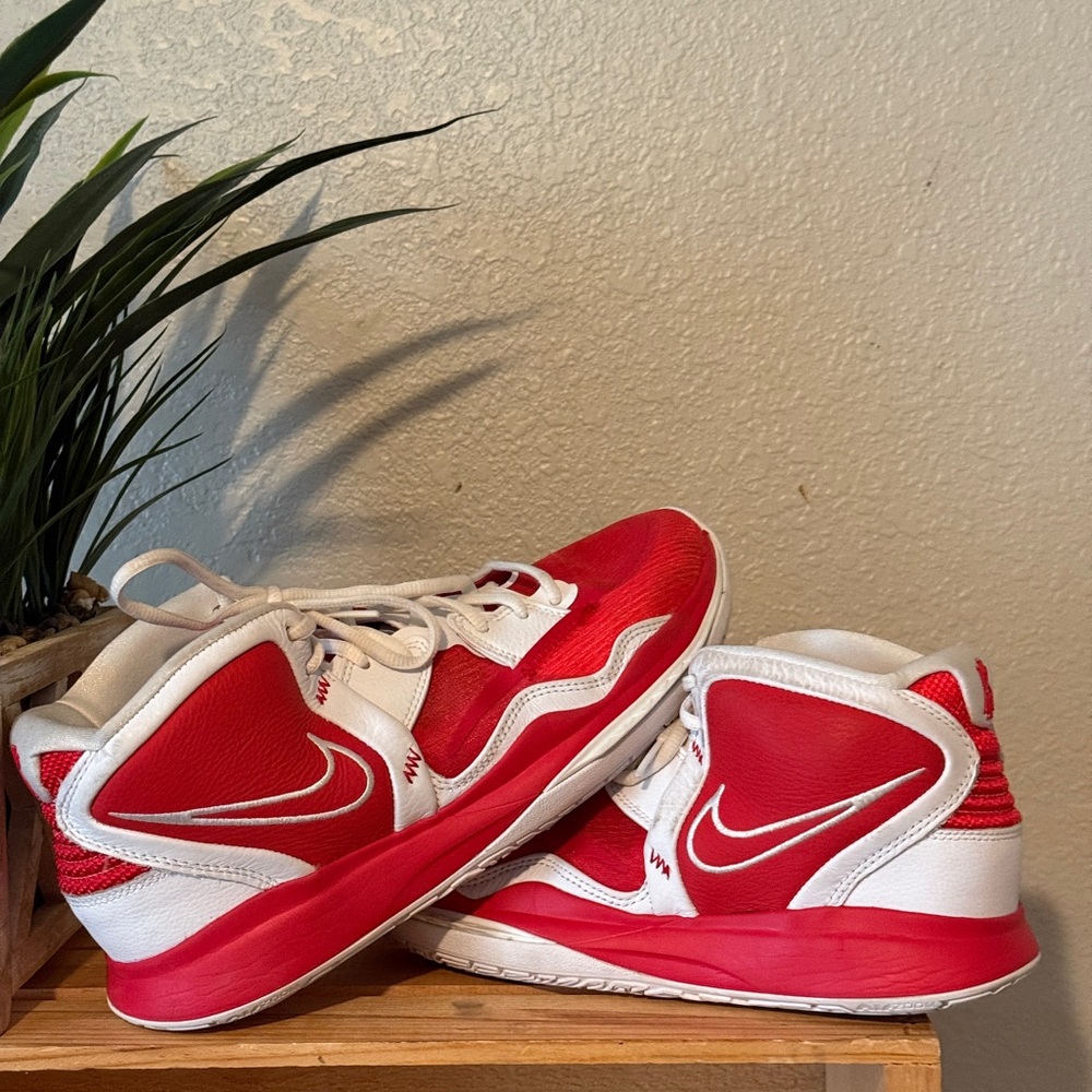 Nike Red and White Basketball Sneakers